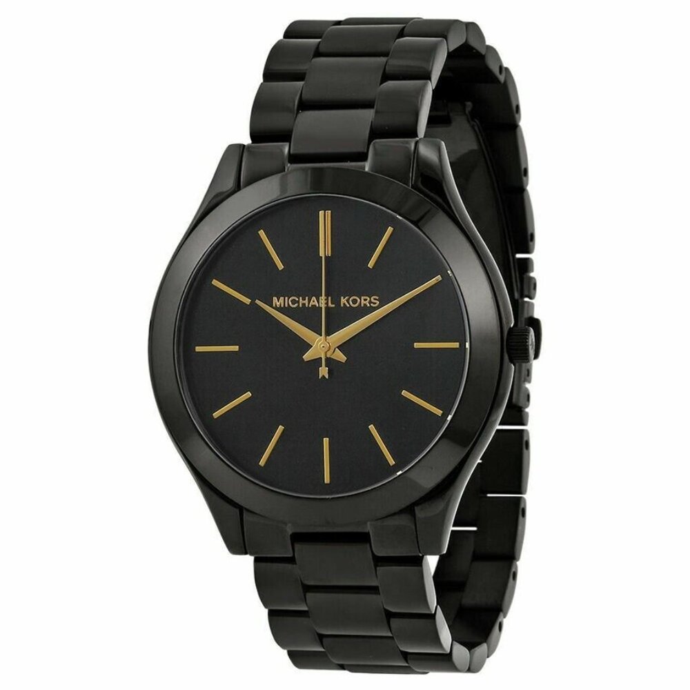 Michael Kors Black and Gold Minimalist Bracelet Watch